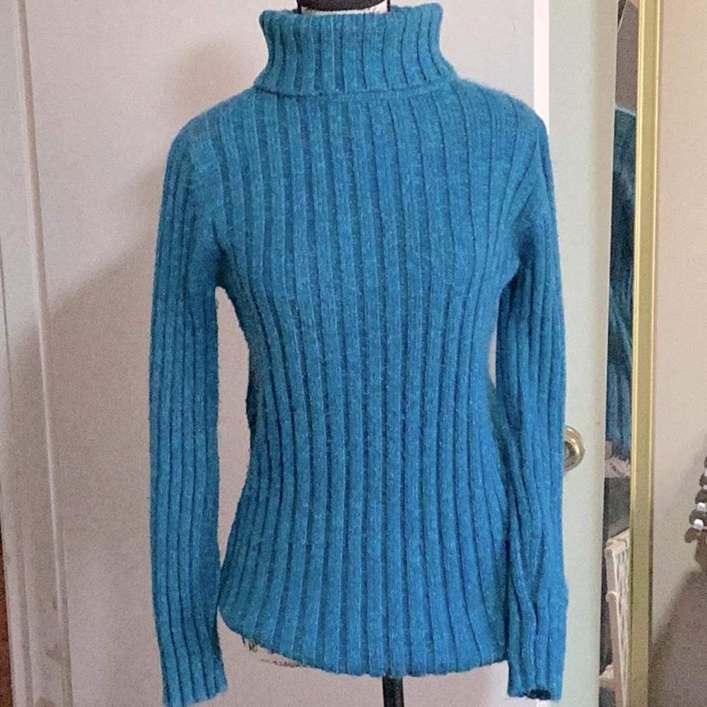 Ladies teal turtleneck